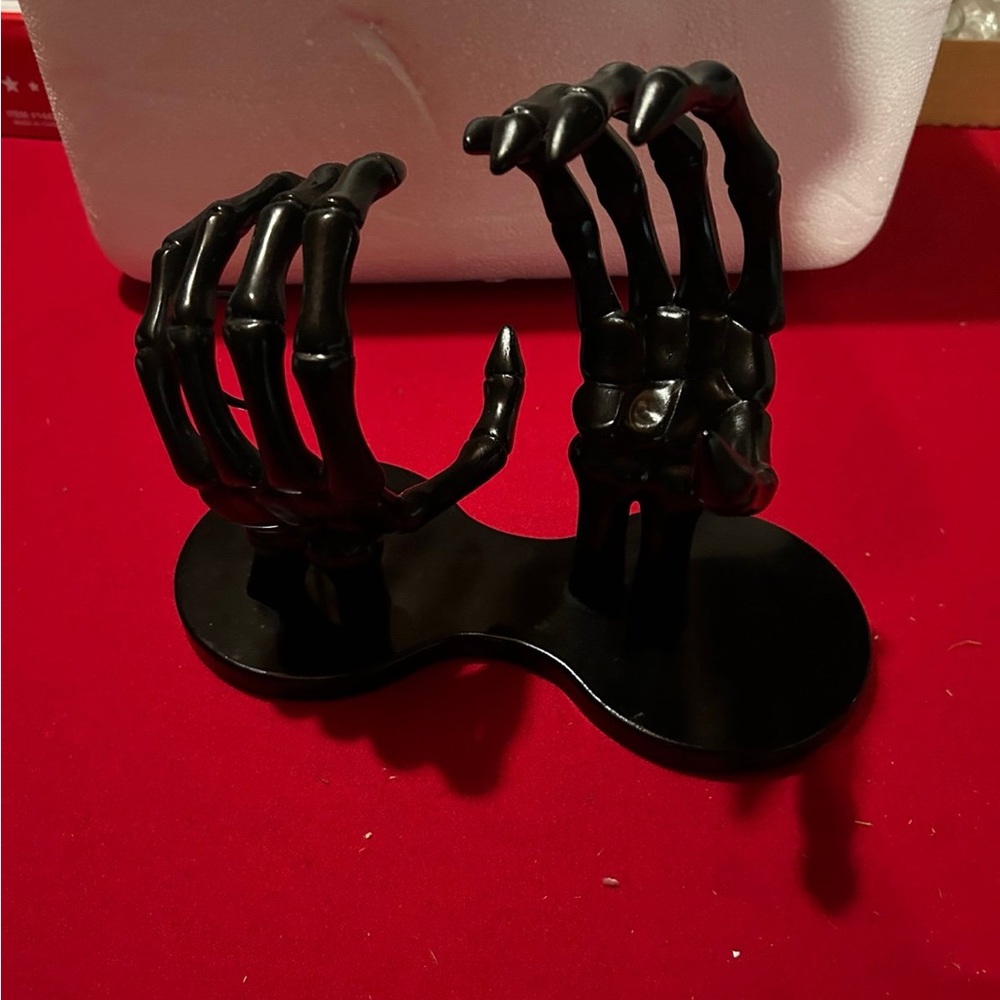 Hyde & Eek Skeleton Hands Wine Bottle Holder Halloween Gothic